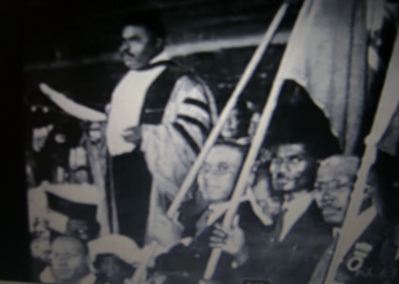 Garvey giving his speech